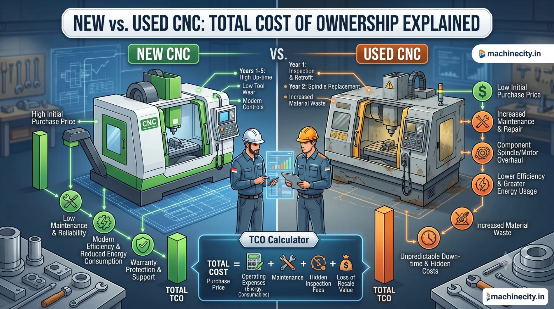New vs Used CNC Machines: Real Total Cost of Ownership